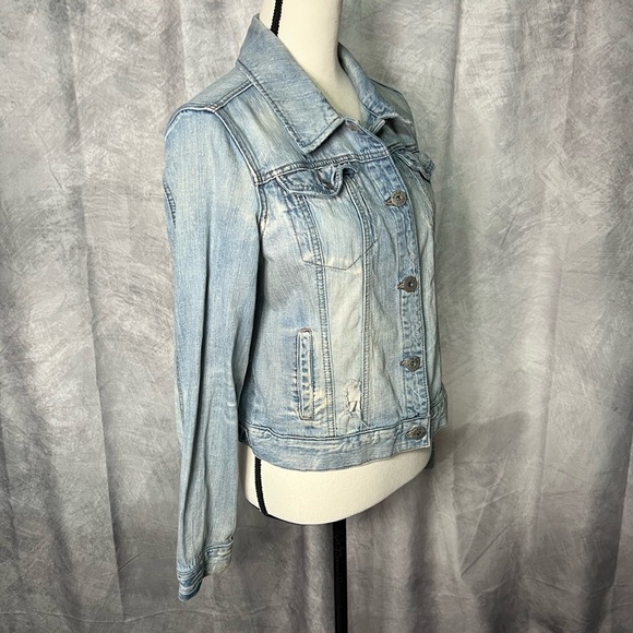 Mudd Distressed Light Wash Cropped Denim Jean Jacket - XL - Picture 4 of 10